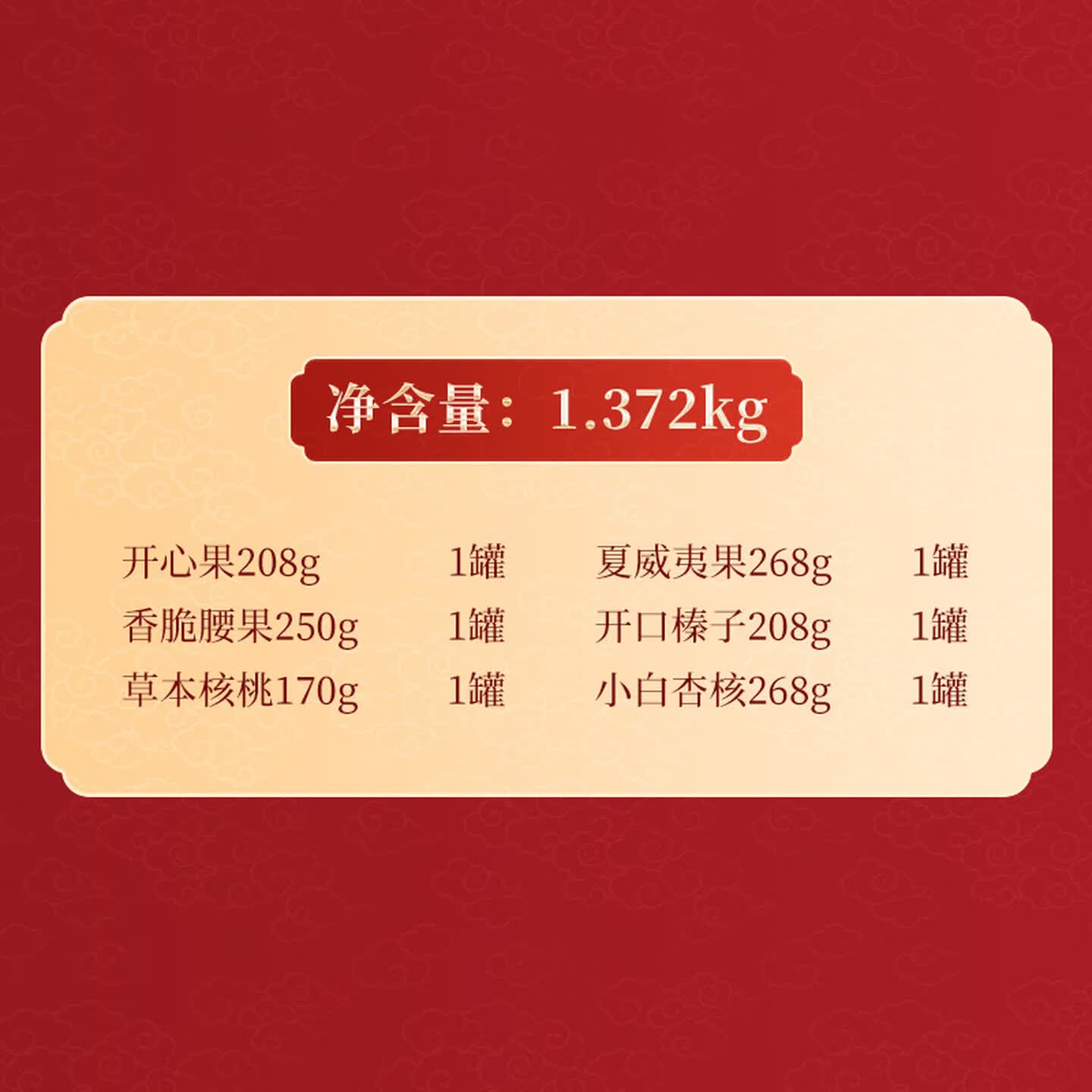 洽洽 六禧临门A款坚果礼1.372kg(盒) *1办公室零食炒货休闲小吃高清大图
