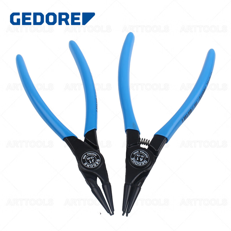 吉多瑞(GEDORE)德国吉多瑞gedore卡簧钳内卡外卡弹簧弯头8000A/J直头卡环钳进口 1101-001套装高清大图