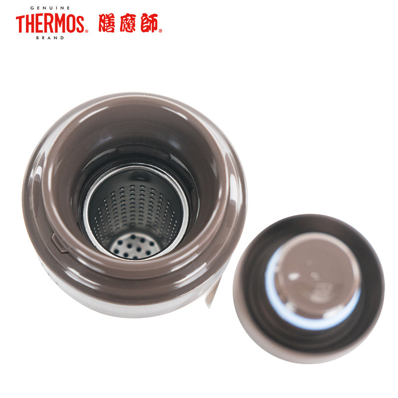 膳魔師(THERMOS)保温杯TCMK-500带茶漏泡茶杯500ML水杯304不锈钢车载办公商务咖啡色CBW家用/通用高清大图