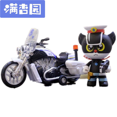 舒弗(LACHOUFFE)黑猫警长玩具儿童合金摩托车声光版淘白猫班长玩偶