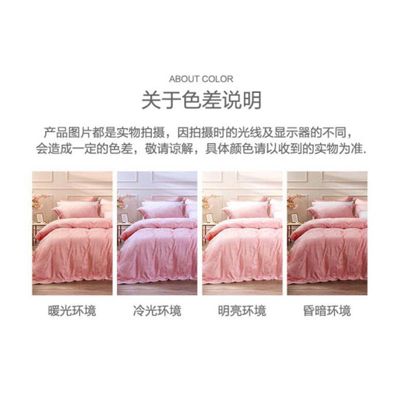 富安娜床上四件套欧式轻奢提花套件纯棉床笠1.8米床双人加大230*229cm
