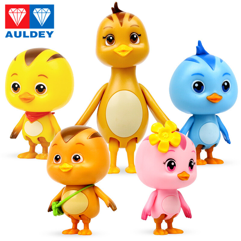 奥迪双钻(AULDEY) 萌鸡小队玩具可动公仔音乐发声机器人儿童公仔套装组合 萌鸡家族 关节可动高清大图