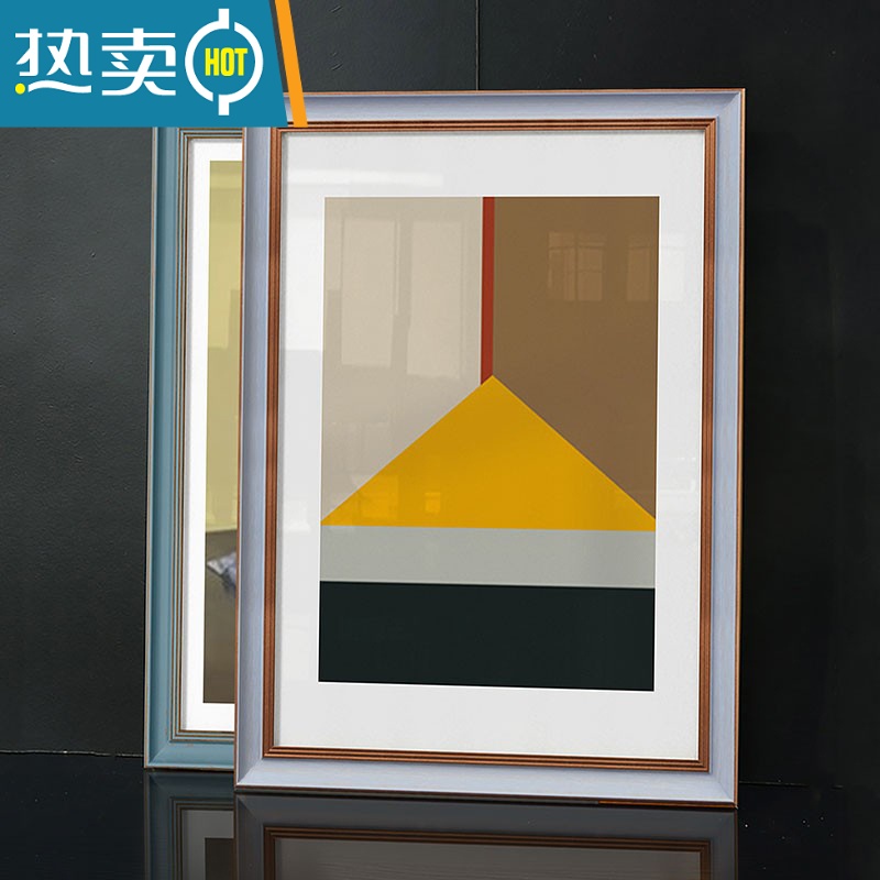 敬平欧式画框挂墙相框24寸30寸20装裱5075cm定制4K8海报框广告框美式 做旧玉 A3挂墙[可放29.7*42cm高清大图