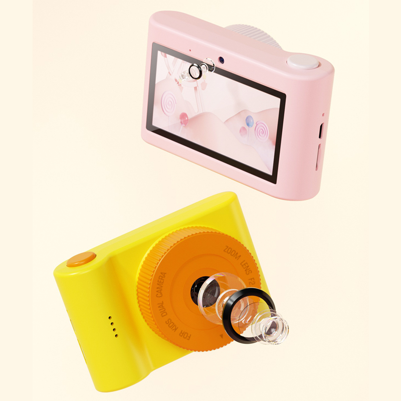 萌物智造C5触屏儿童数码相机WIFI相机4800w像素1080P录像3.0英寸触摸屏复古照相机玩具生日礼物兔年礼盒套装