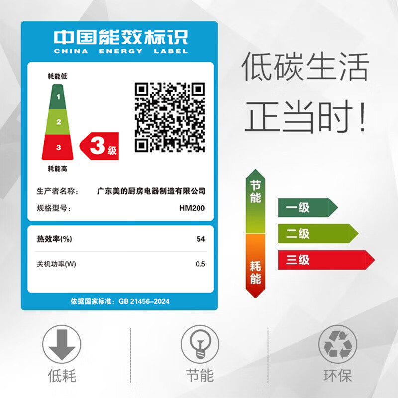 美的出品华凌经典家用快捷微波炉20L容量 360°转盘加热 双旋钮操控 易洁内胆[M-1213B同款] HM200高清大图