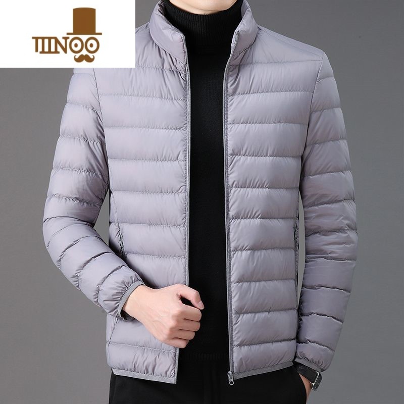 YANXU冬季轻薄款羽绒棉服男短款大码休闲立领保暖上衣爸爸男装棉衣外套高清大图