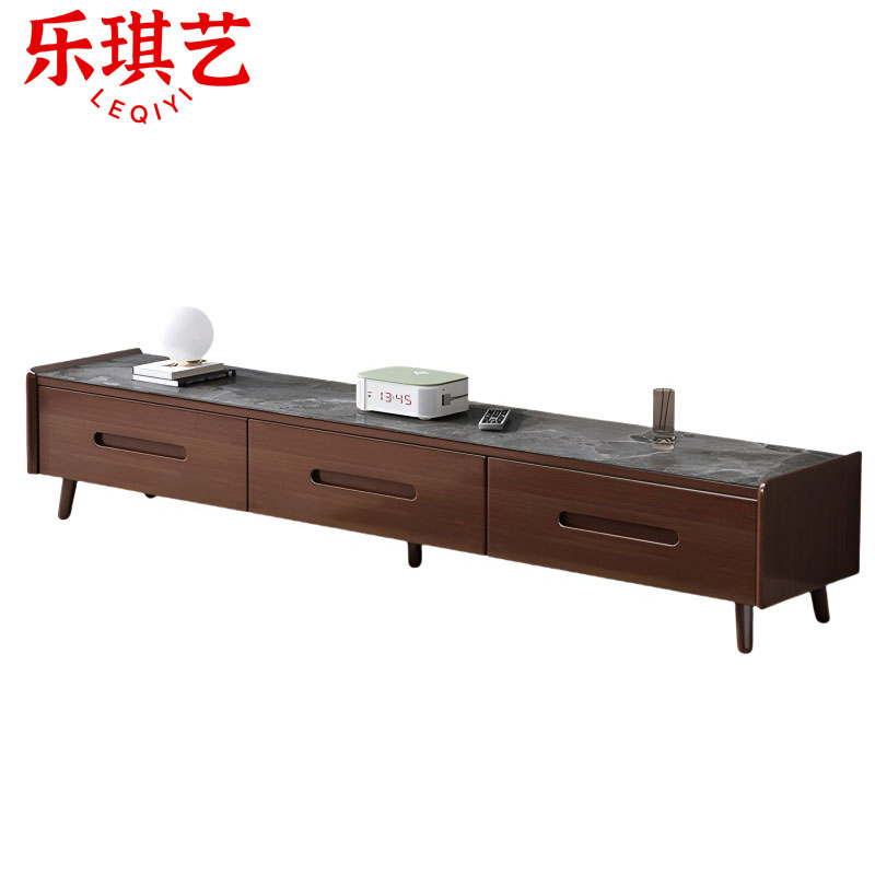乐琪艺 电视柜 胡桃色+灰 个高清大图