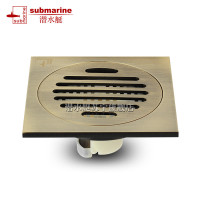 潜水艇(submarine)移位地漏 全铜超薄防臭地漏 青古铜 QLTF40-10