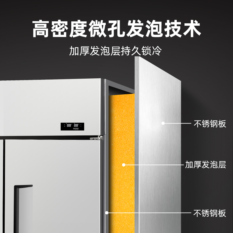 星星KCD-1271G4商用冰柜四门 六门立式冰箱冷藏冷冻保鲜厨房展示柜玻璃门后厨冷柜高清大图