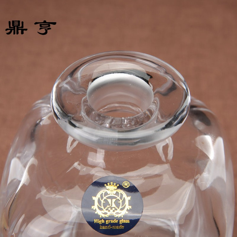 鼎亨无铅水晶醒酒器 创意带盖磨砂酒壶玻璃红酒瓶分酒器洋酒壶酒
