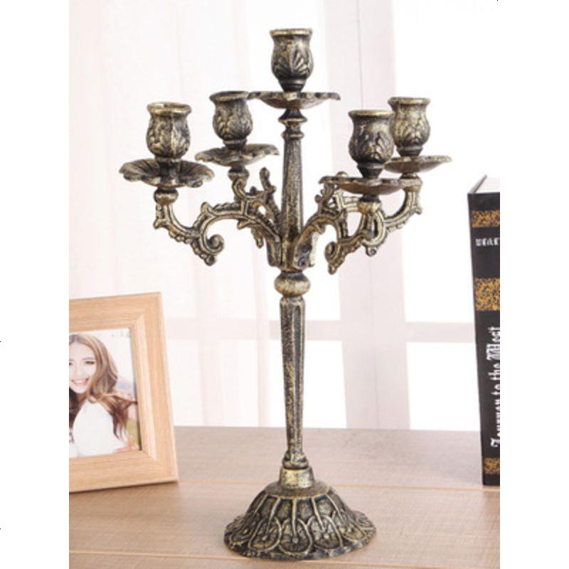 欧式贵族烛台铸铁工艺品雕花铁艺烛台蜡台复古蜡烛台家居婚庆摆设