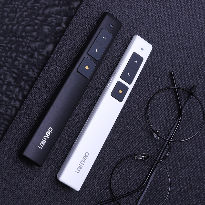 得力deli2802商务会议激光笔翻页笔3r类教学演讲会议ppt遥控笔白色