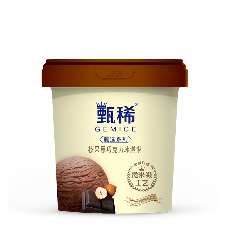 伊利甄稀榛果黑巧克力冰淇淋270克