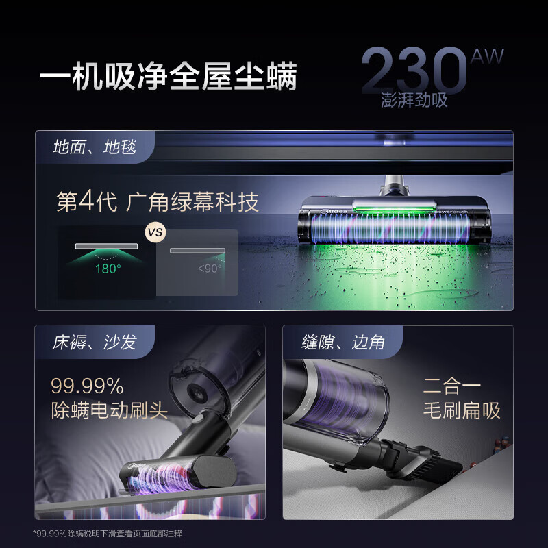 美的(Midea)手持吸尘器 无线空间站家用基站充电自动集尘宠物除螨一体机毛发切割 Q9Station高清大图