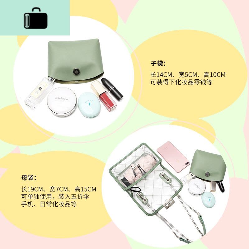 夏季小包包链条小方包百搭包包mini手机包女斜挎透明包包女果冻包NEW LAKE女斜挎包图片