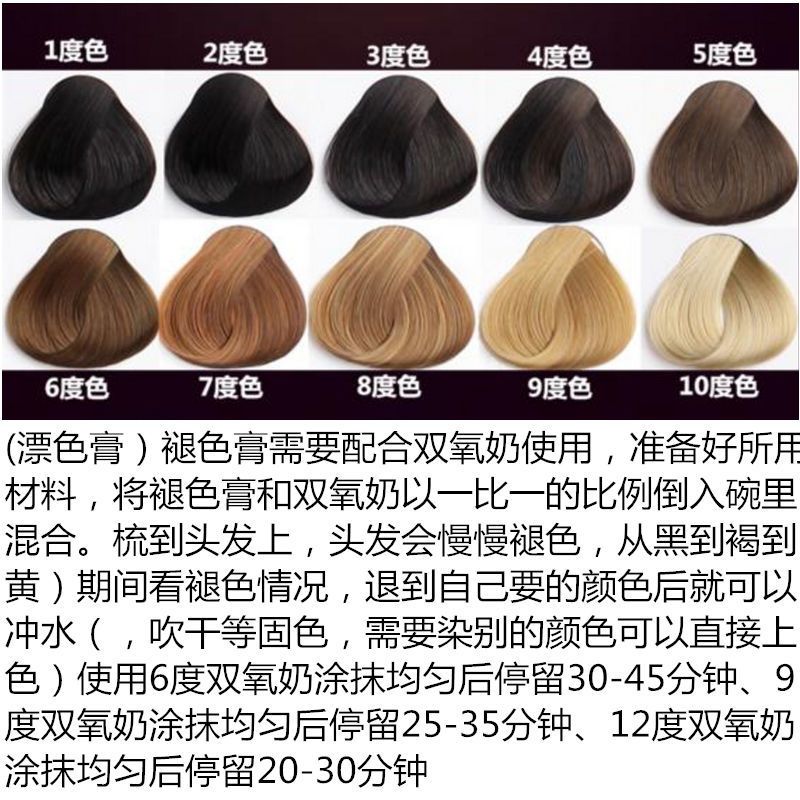 超强褪色膏头发漂色剂漂发剂染发剂自己在家染出神仙发色不伤发 漂色膏[温和漂色]使用6度双氧奶 短发一盒装[不伤发]