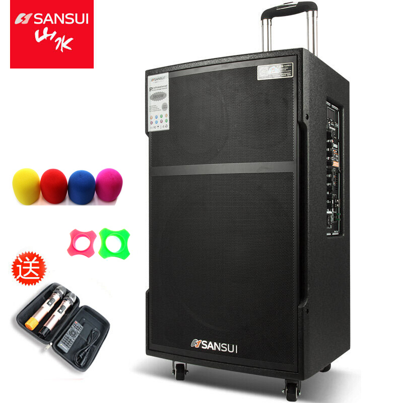 山水(SANSUI) SG3-12户外移动拉杆蓝牙音箱广场舞电瓶音响会议舞台卡拉OK音响户外音响 配双U段无线话筒