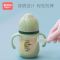 婴儿奶瓶玻璃防摔新生儿童宽口径带吸管硅胶奶嘴大宝宝小孩喝水杯 青绿色90mL无保护套 基础款