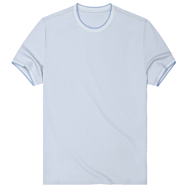 布先生新款丝光棉短袖t恤纯色简约圆领衣服男短袖at10526