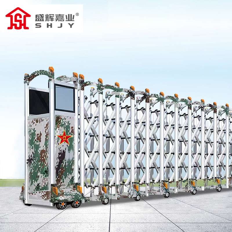 盛辉嘉业伸缩门不锈钢电动伸缩门自动遥控无轨车牌识别学校工厂电动大门定制高清大图