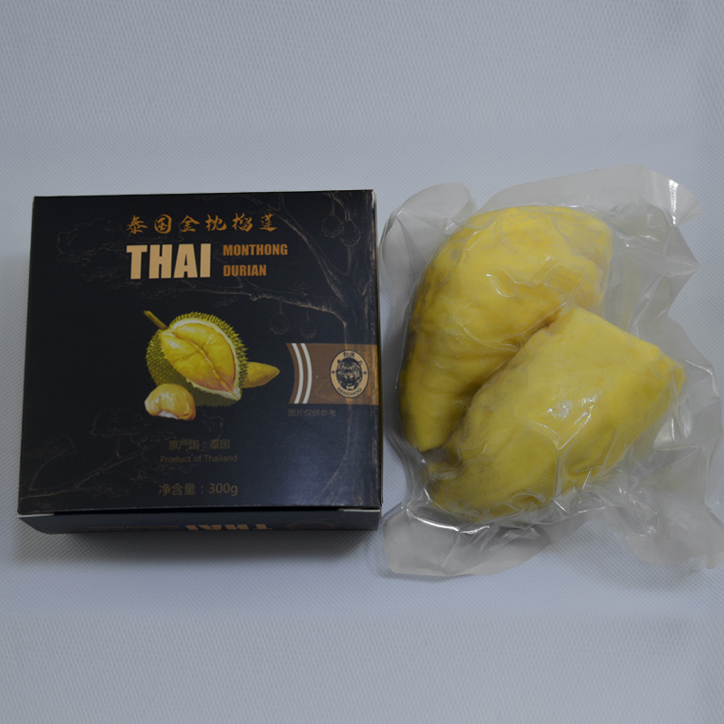热带水果 恒虎 泰国金枕冷冻榴莲肉 300G*1 盒装