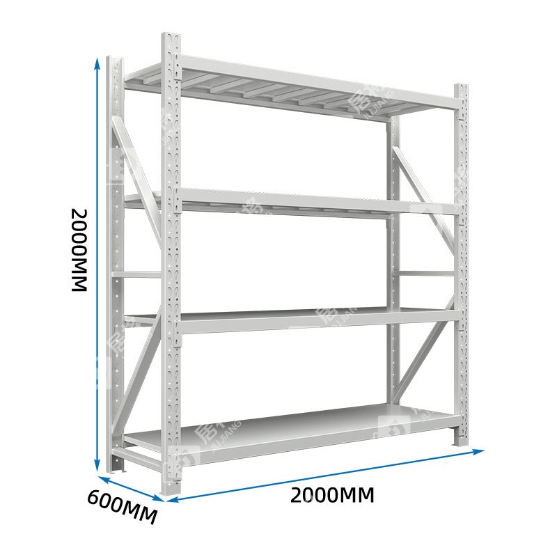 居将 JJ4010320 仓储货架库房置物架重型货架灰白色主架2000*600*2000mm/300kg