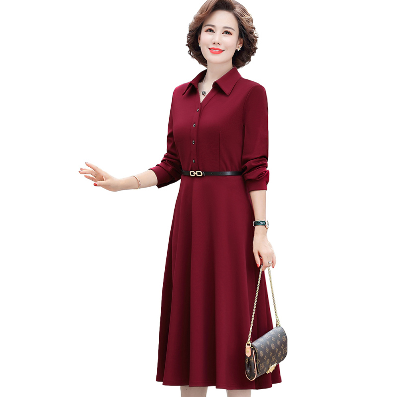 艳如飞嫁女儿妈妈礼服洋气中年春秋女连衣裙年轻丈母娘新娘结婚宴装高贵妈妈装