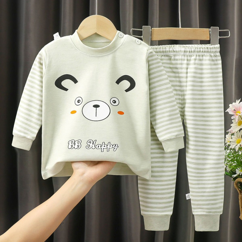 儿童秋衣秋裤彩棉男童女童0-8岁内衣套装睡衣春冬季长袖睡衣高清大图