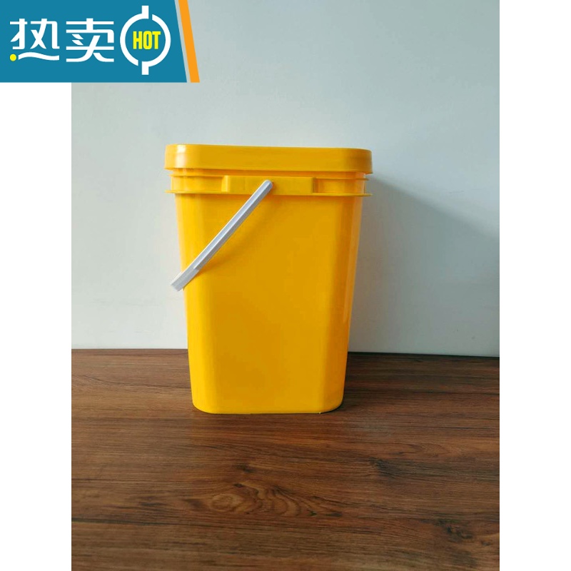 敬平正方形塑料包装家用水桶涂料乳胶漆狗粮桶胶水桶带盖加厚 20升20公斤正方形绿色无盖高清大图