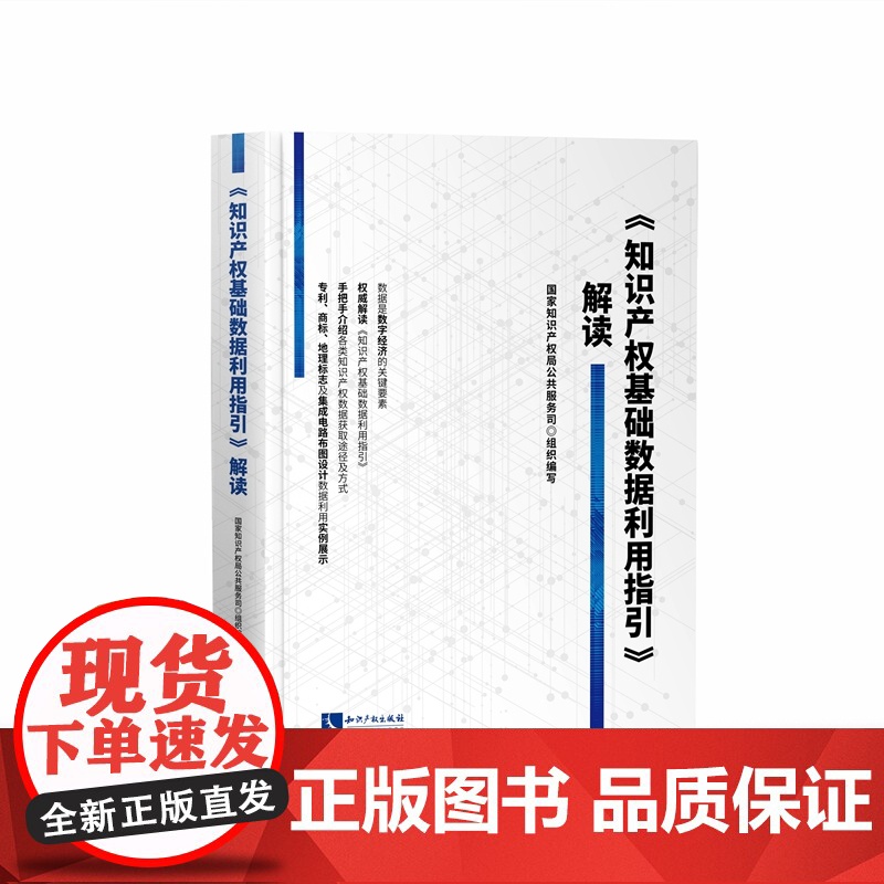 正版 《知识产权基础数据利用指引》解读 国家知识产权局公共服务司 组织编写 知识产权出版社 9787513081313高清大图