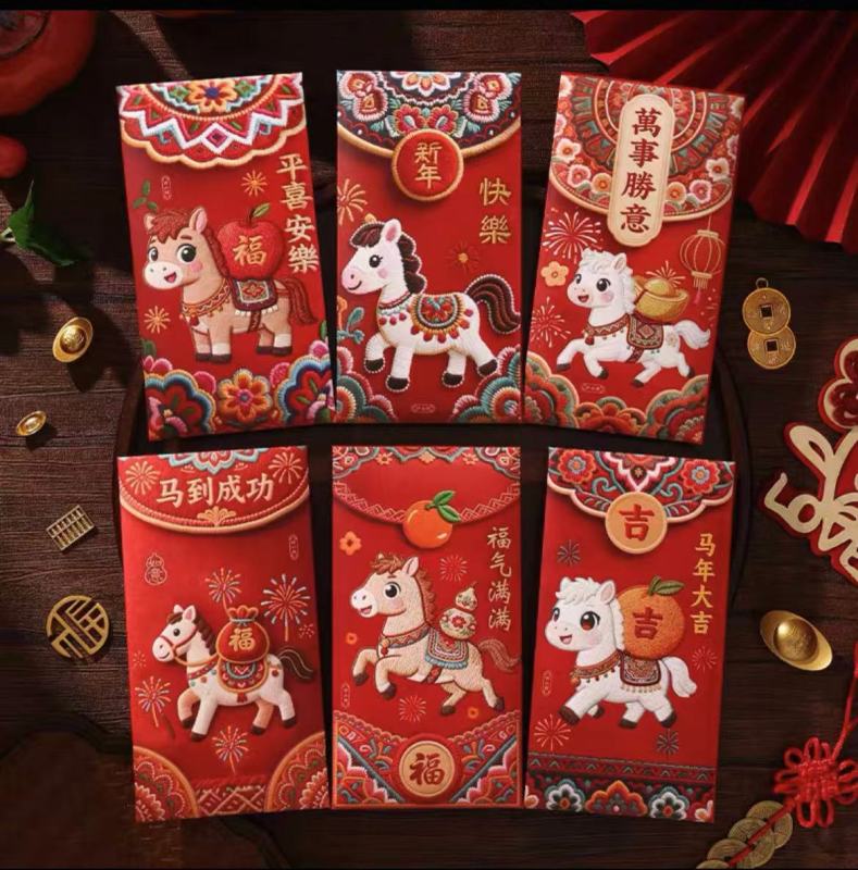 [补贴10%][马到成功]6个装 千元红包款式随机 结婚红包专用个性创意喜字红包袋通用迷你回礼利是封大吉好运高清大图