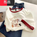 YIBUSHENG短袖t恤女2024季新款撞色拼接设计韩版可爱多巴胺少女体H