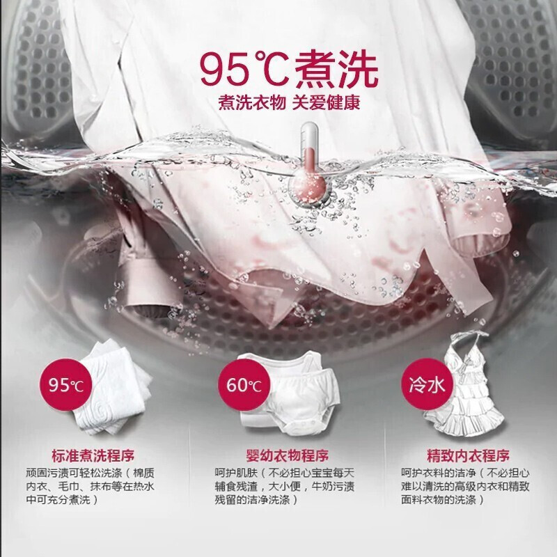 LG FR10PY4 10KG洗烘一体机 大容量全自动直驱变频滚筒洗衣机 蒸汽除菌婴儿洗 超薄智能烘干手洗 钛空银