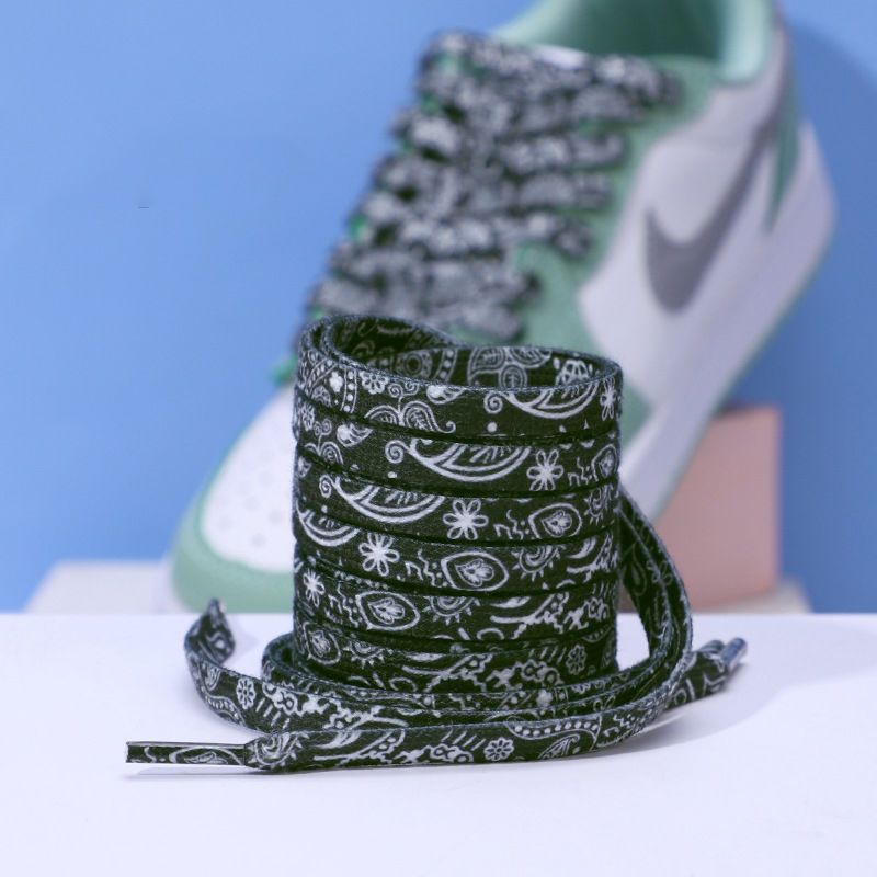 男女情侣帆布腰果花鞋带个性潮流鞋带厂家腰果花彩色8mm扁平鞋带