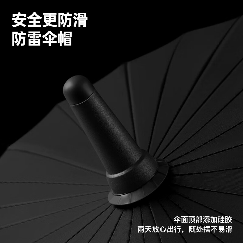 美度(MAYDU)24骨雨伞加大加厚加固防风长柄伞男士抗风大暴雨专用M7002暮云灰高清大图