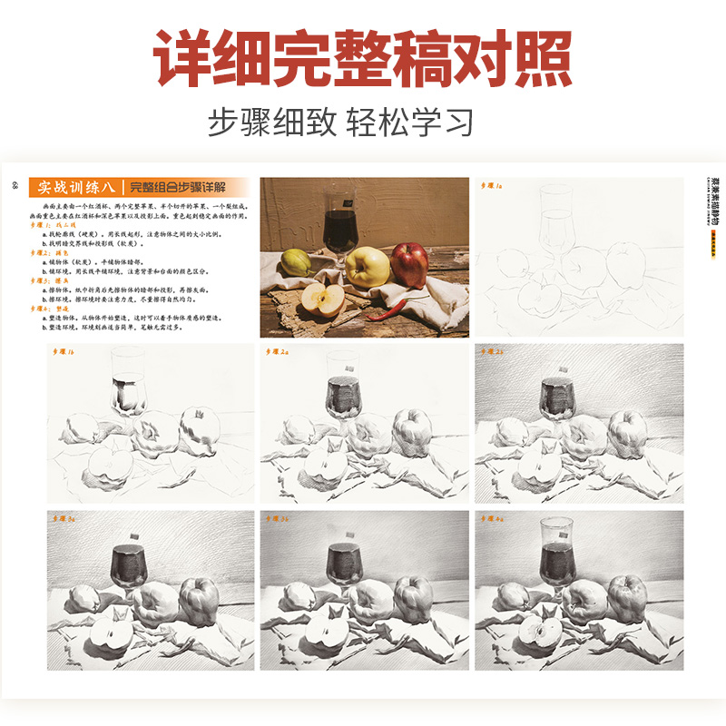 [醉染正版]蔡兼素描静物 2020几何体石膏像单体组合结构照片对画临摹范本基础入门教程美院经典顶配高联考全集一本通美术绘高清大图