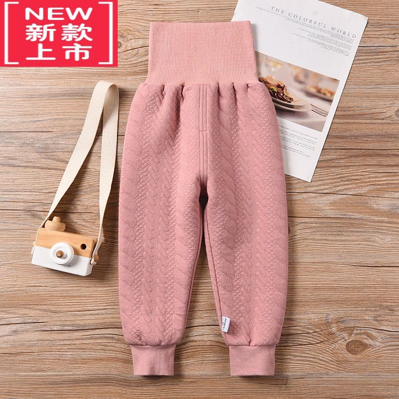 可莉允宝宝高腰护肚裤婴儿夹棉保暖长裤子可开裆儿童睡裤打底裤保暖裤图片