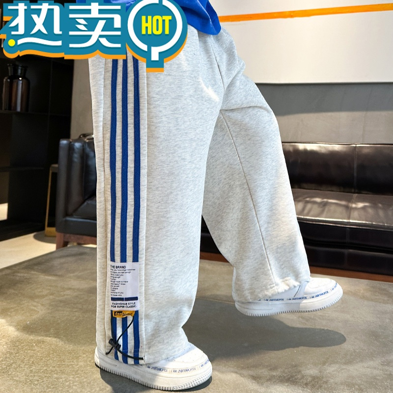 绿彩虹光儿童套装男童秋装裤子2023新款中大童秋季休闲男孩运动春秋冬款加绒