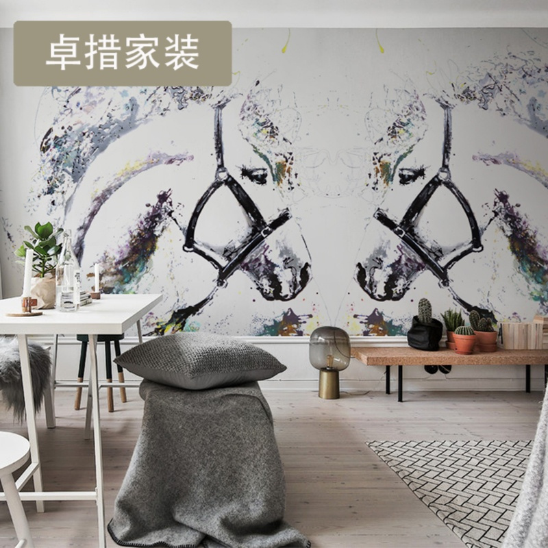 艺术墙纸北欧电视背景墙无缝墙布工业风定制壁纸ktv大型壁画壹德壹