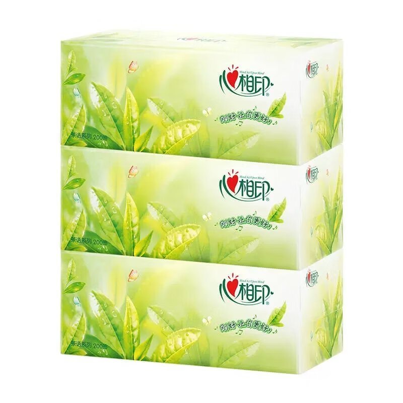 心相印(Mind Act Upon Mind) 茶语H200系列盒抽 200抽*3盒*1提 单位:提