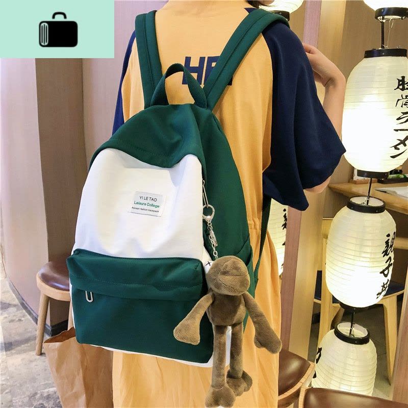 ins风书包女韩版高中原宿ulzzang背包初中学生大森系百搭潮双肩包NEW LAKE图片