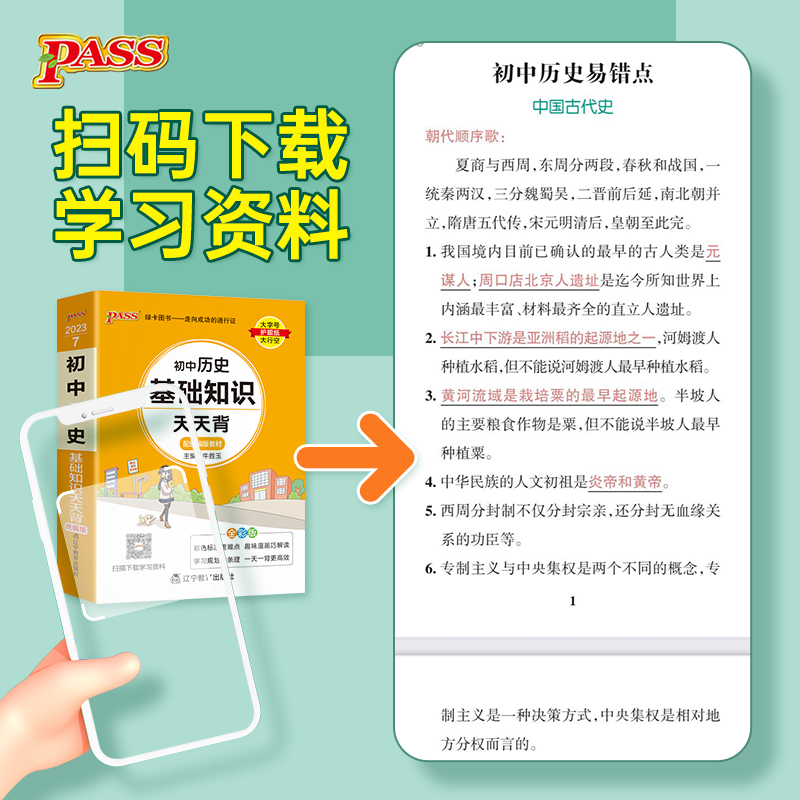 历史 初中通用 [正版]2023新版初中历史基础知识天天背统编版七八九年级知识点手册核心考点大全中考复习资料掌中宝口袋书高清大图