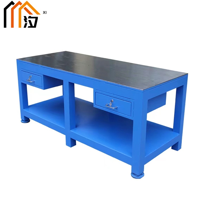 汐 重型钳工操作台 工具桌双抽张高清大图