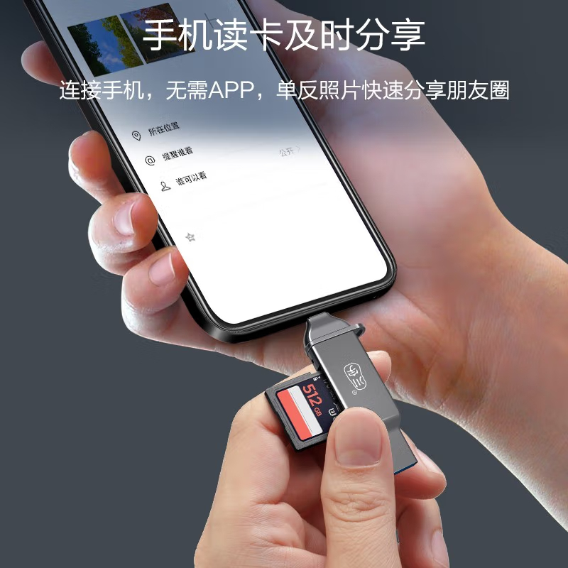 川宇USB/TypeC读卡器3.1高速SD/TF多功能 电脑/苹果15/iPad/安卓手机 支持单反相机无人机监控内存