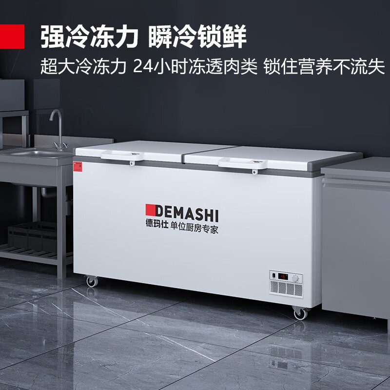 德玛仕(demashi) 冰柜商用 大容量 冷藏冷冻转换柜 保鲜冰箱家用 卧式
