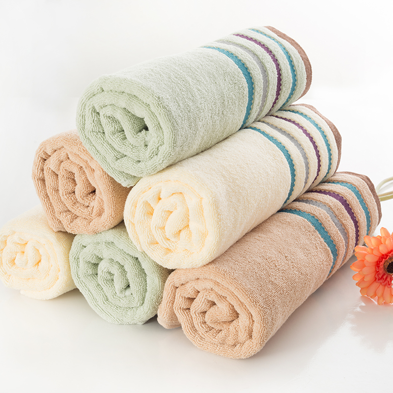 洁玉 素色多臂纯棉毛巾单条袋装 TG-1331D 绿色高清大图