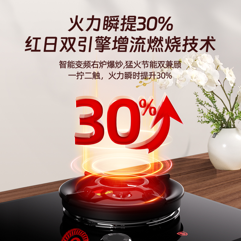 红日(RedSun)红外线猛火灶 1-180min双边独立定时 72%国标高热效 一键提升30%火力 EM29F天然气高清大图
