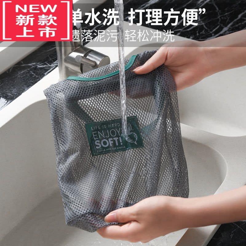 可莉允厨房多功能可挂式果蔬收纳挂袋便携手拎放姜蒜洋葱镂空透气储物袋图片
