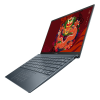 华硕(ASUS)灵耀14锐龙版 7nm8核 13.5mm超轻薄14英寸商务办公手提笔记本电脑(强悍R7-4700 16G 512G 高色域)松木青