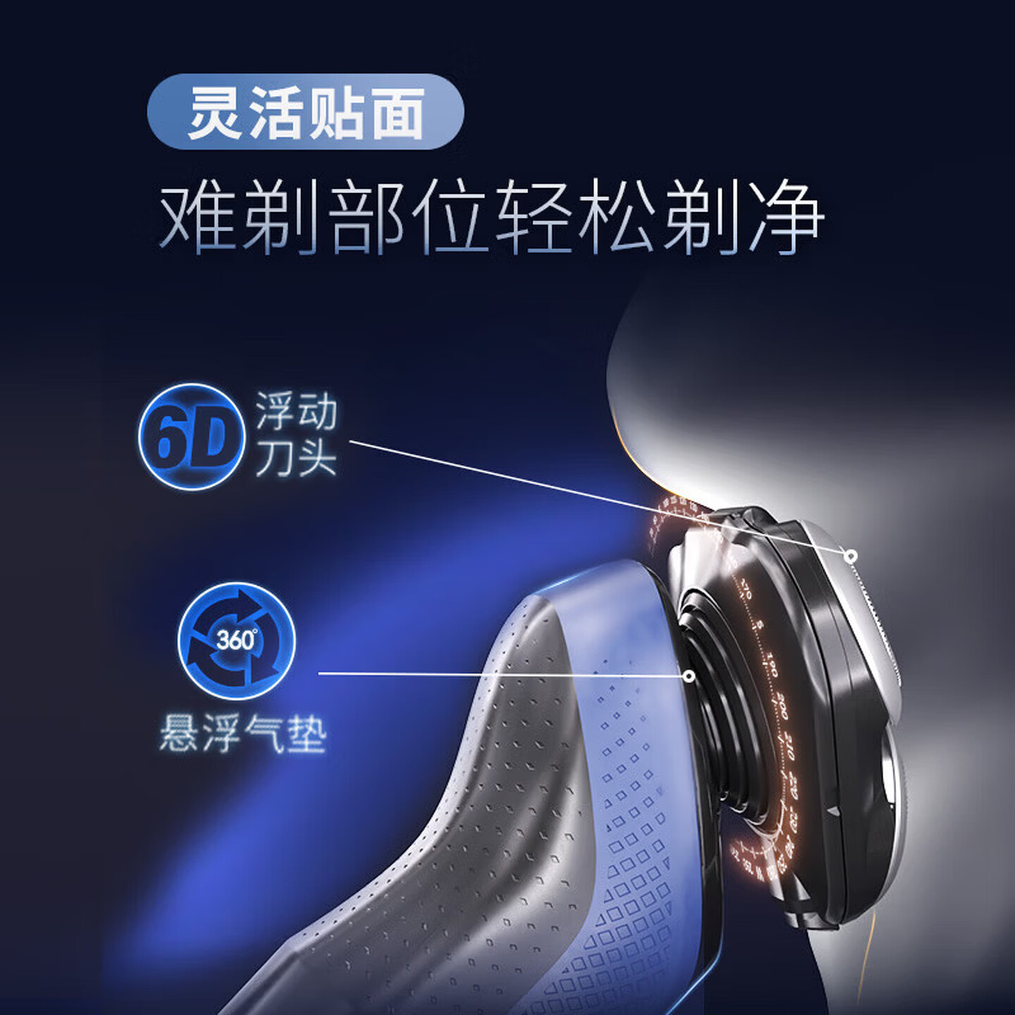 飞利浦(PHILIPS)电动剃须刀旋转式刮胡刀经典5系Pro新品AI智能胡须刀情人节生日礼物送礼物 S5277/02高清大图